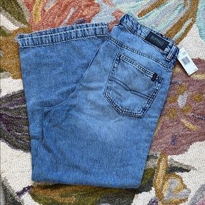 Buffalo David Bitton Wide Leg Cropped Blue Jeans